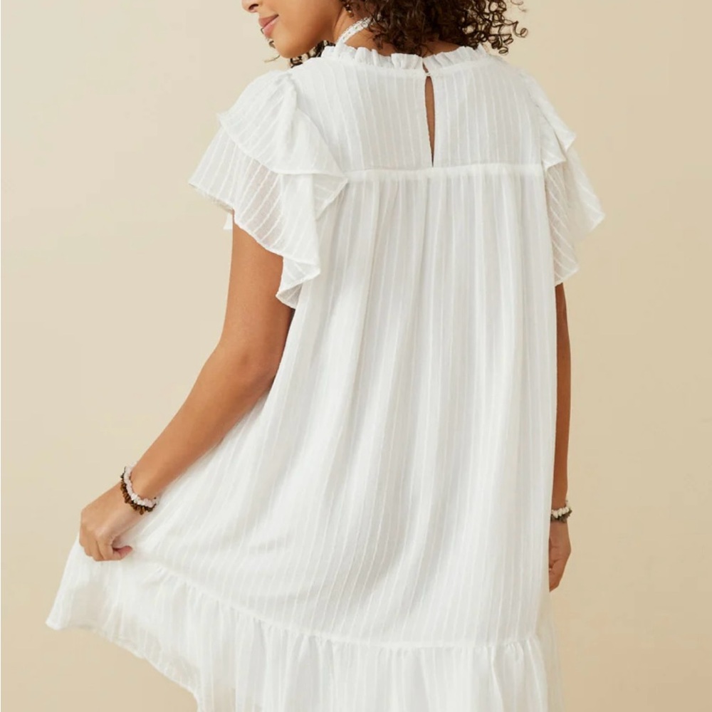 Elegant White Ruffle Dress